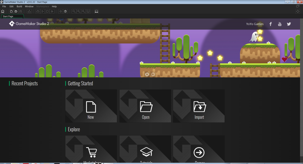 GameMaker Studio 2 Impressions Start Page Csanyk